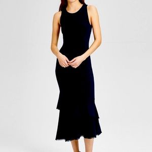 Theory Nilimary Knit Ruffle Maxi Dress